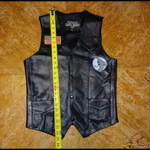 Leather Gallery Mens Leather Motorcycle Vest Size 36 - Picture 6 of 7